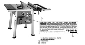 Ryobi bt2500 online table saw